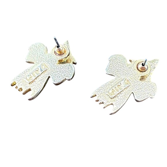 Halloween Witch Earrings Enamel Gold Tone Black Dangle Drop Spooky Festive EUC - Picture 9 of 13